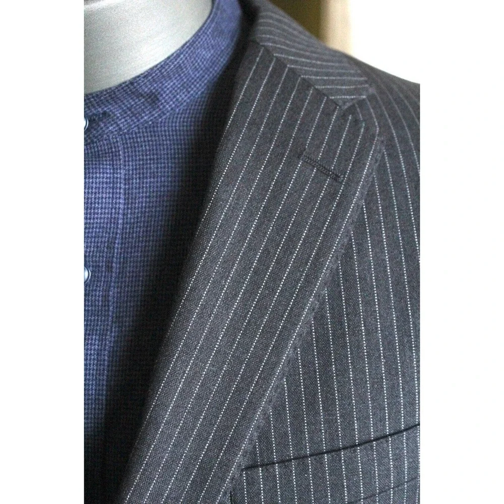 charcoal pinstripe Banana Republic cotton blazer jacket sport suit‎ coat 44 R